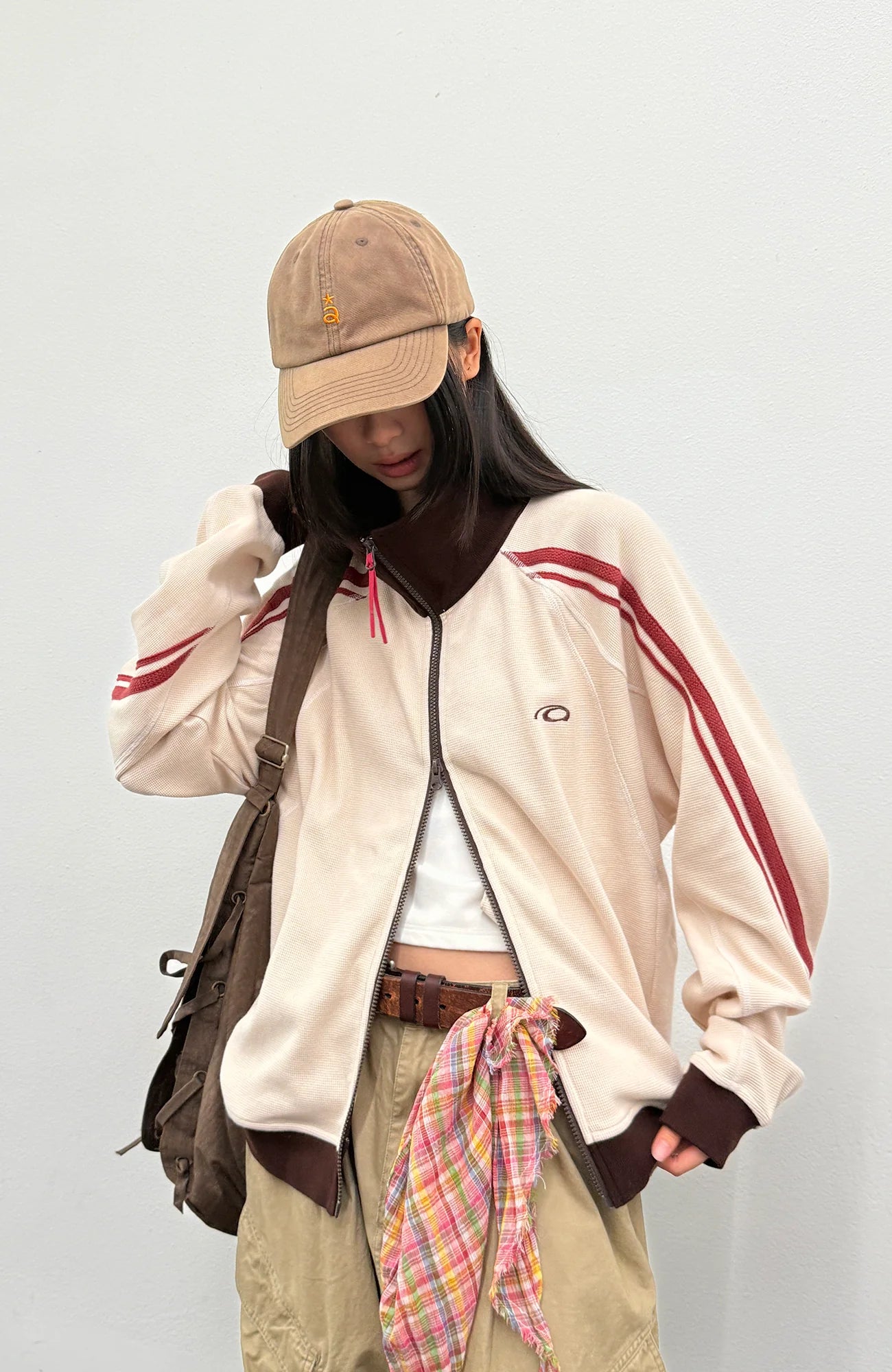 ROARINGWILD A ARCH Retro Stripe Raglan Track Jacket
