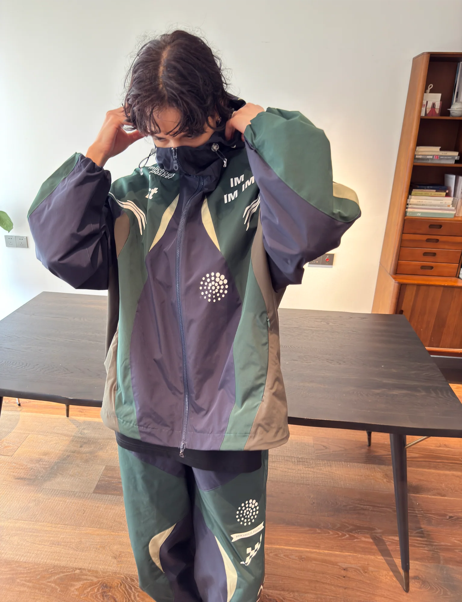 MIICHOUS Contrast Racer Graphic Panel Jacket