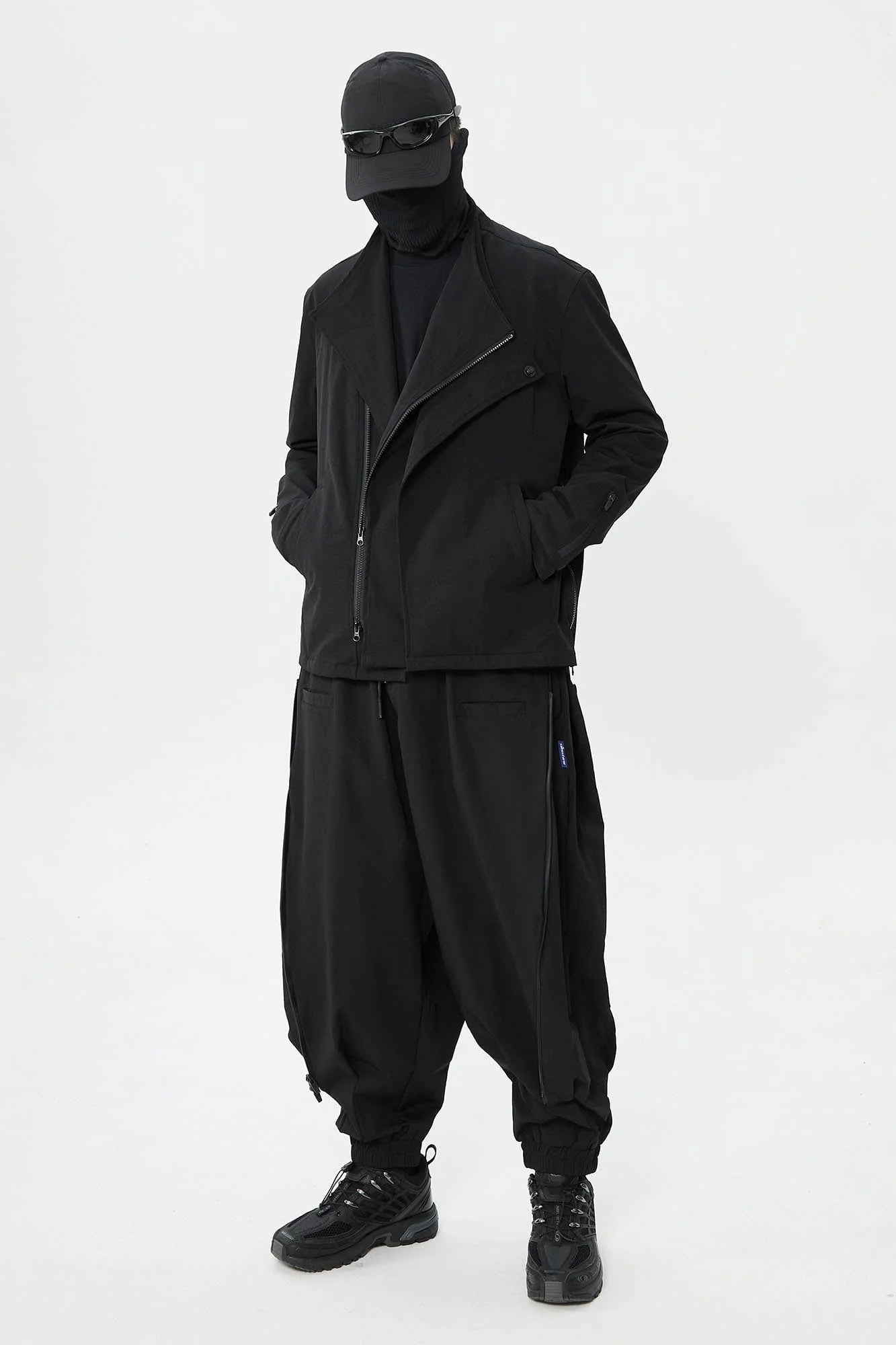 SILENSTORM Asymmetrical Double-Lapel Zipper Blazer Jacket