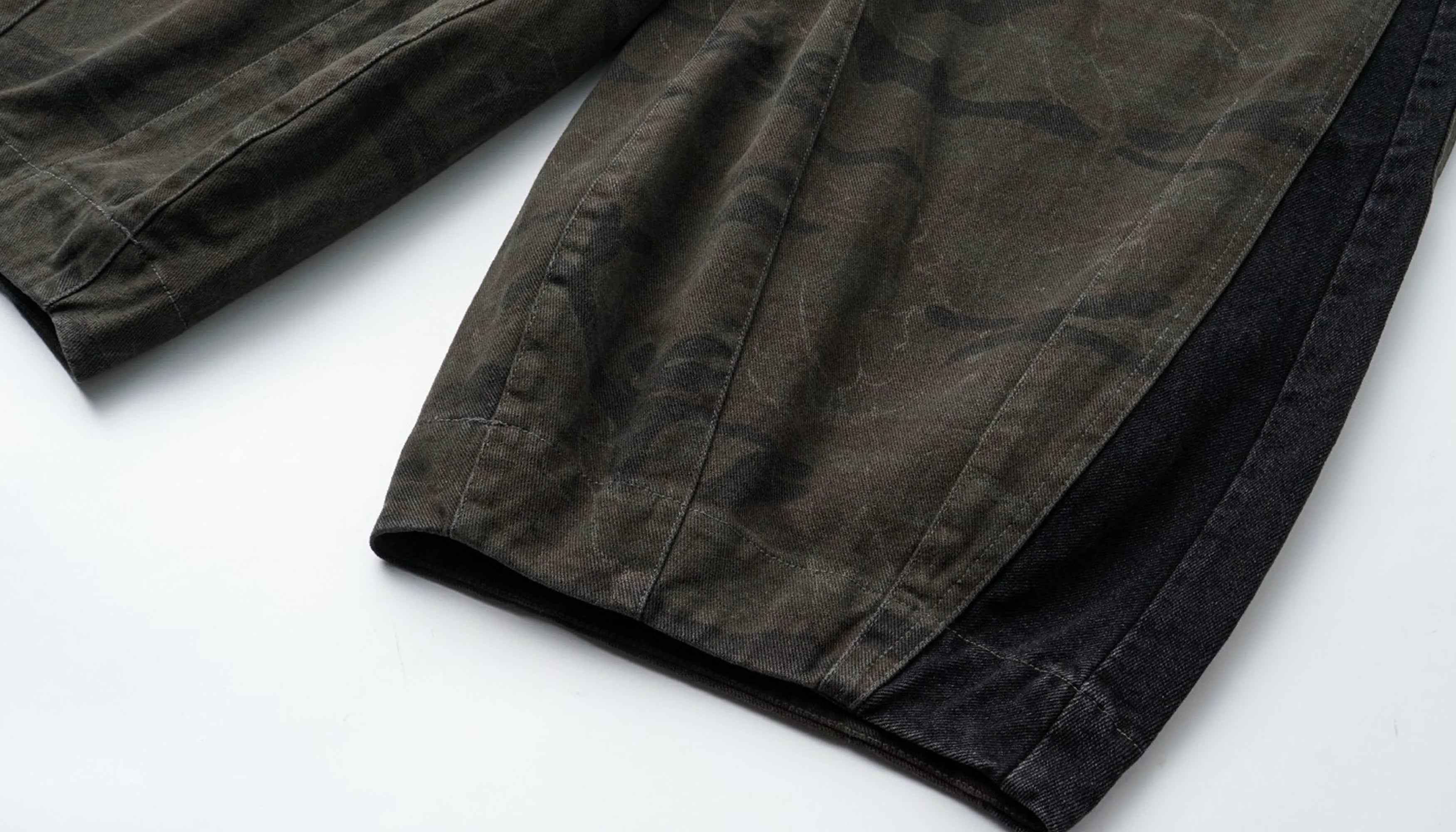 ALVNG AR ANTS Washed Camo Paneled Oversized Lantern Pants