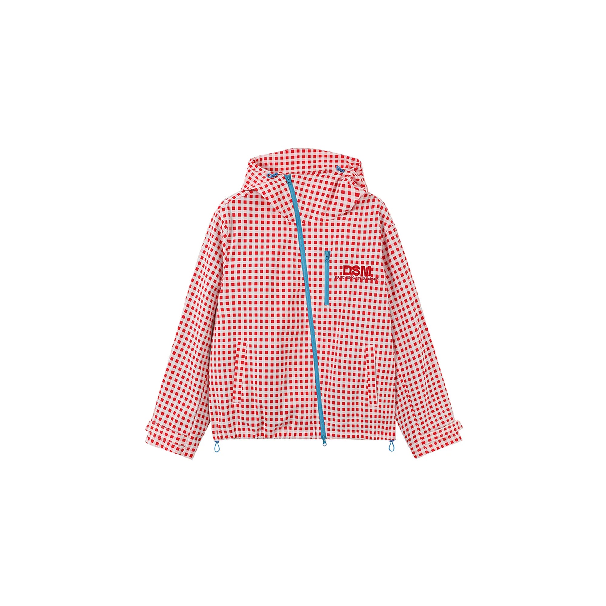 DONSMOKE Diagonal-Zip Check Teflon Windbreaker