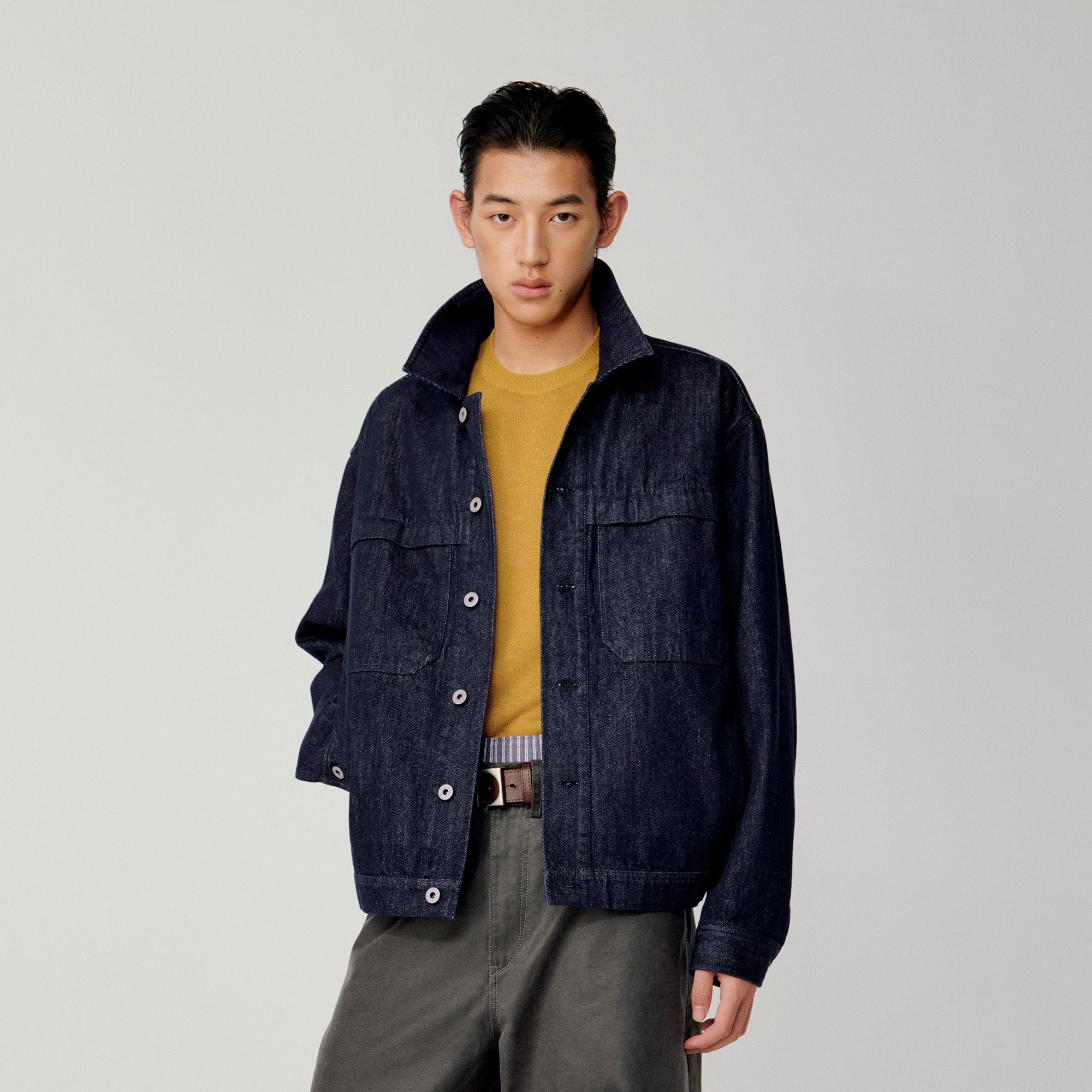 OPICLOTH Retro Dual-Pocket Denim Jacket