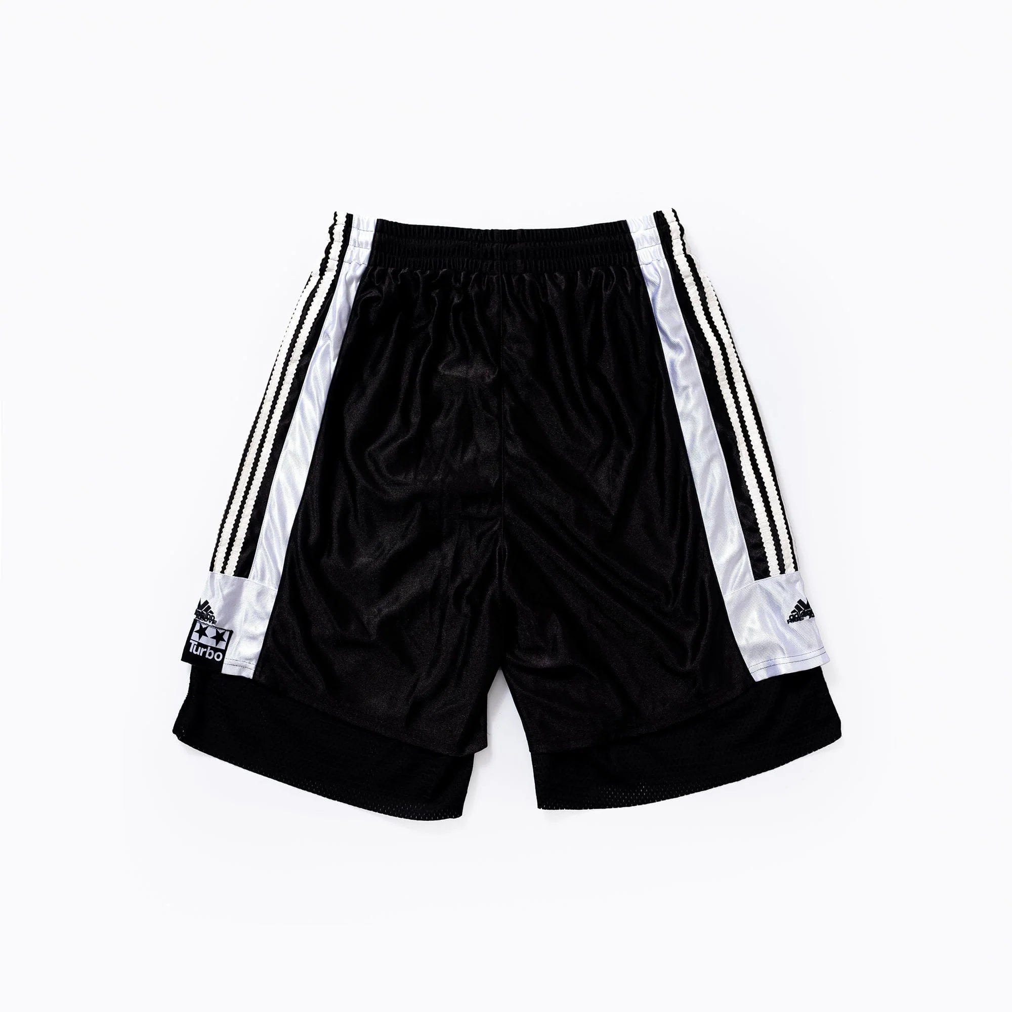 FVVO Layered Mesh Satin Striped Shorts