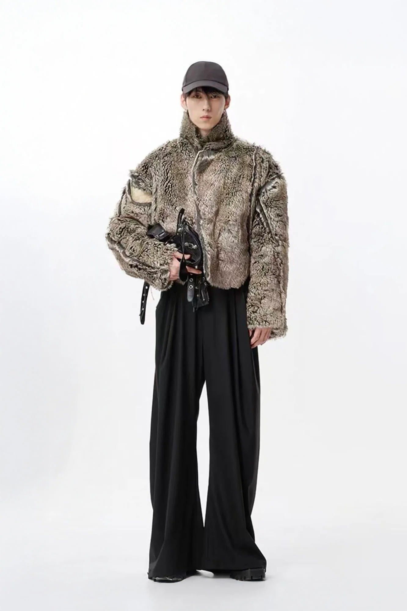 TUIMU Reversible Faux Fur Cropped Jacket