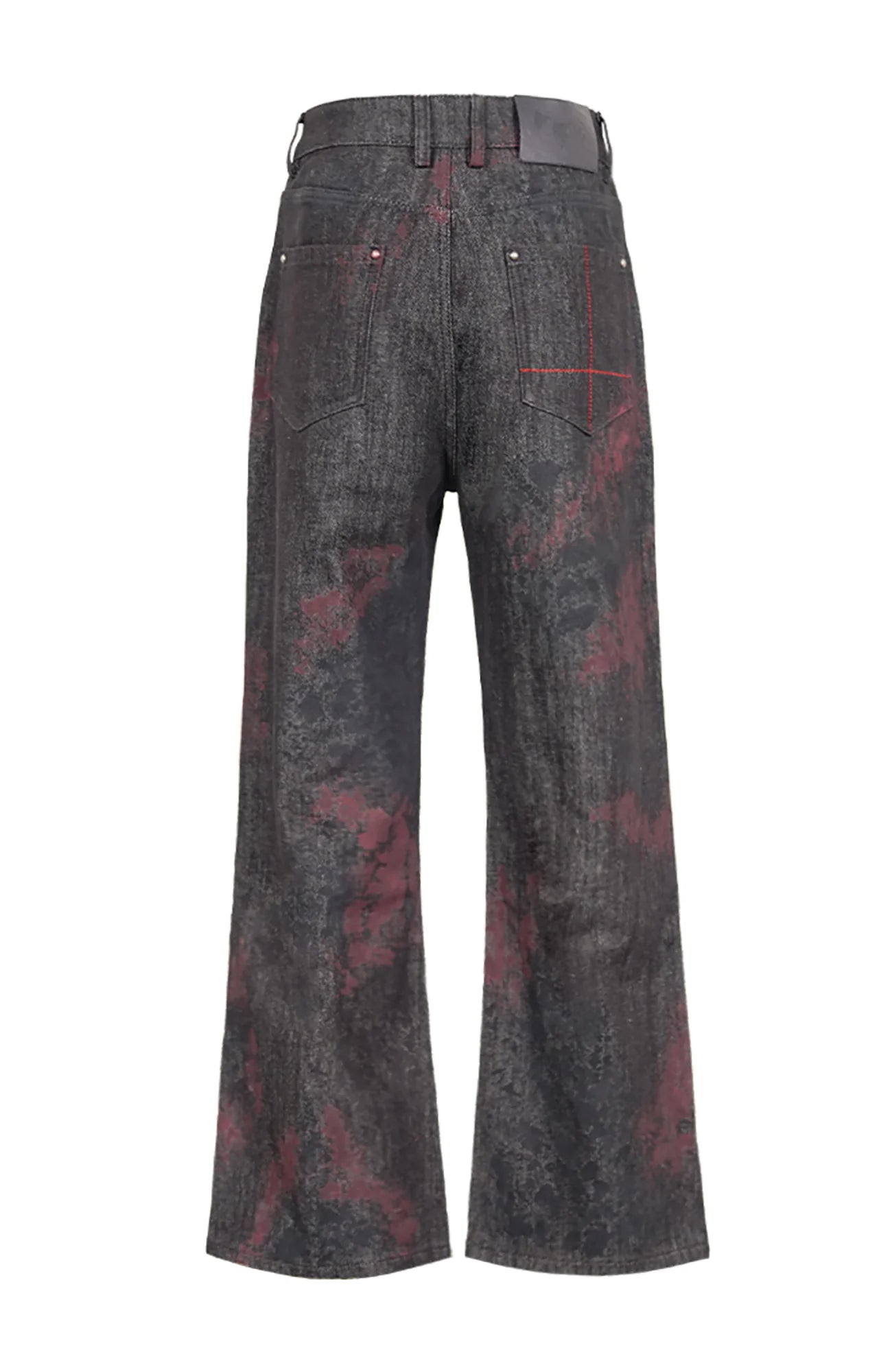 UNDERWATER Bloodstained Raw Flared Denim Pants