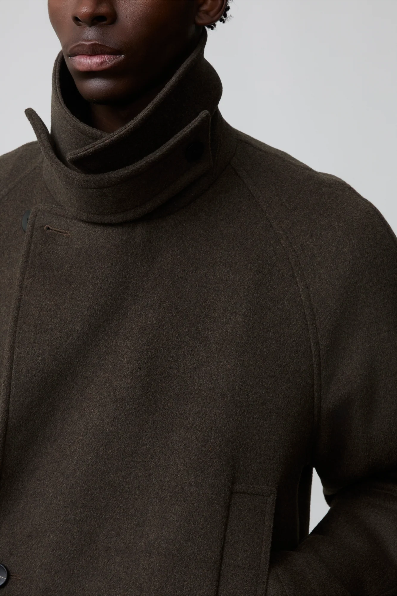 OPICLOTH Double-Breasted Belted Wool-Blend Coat