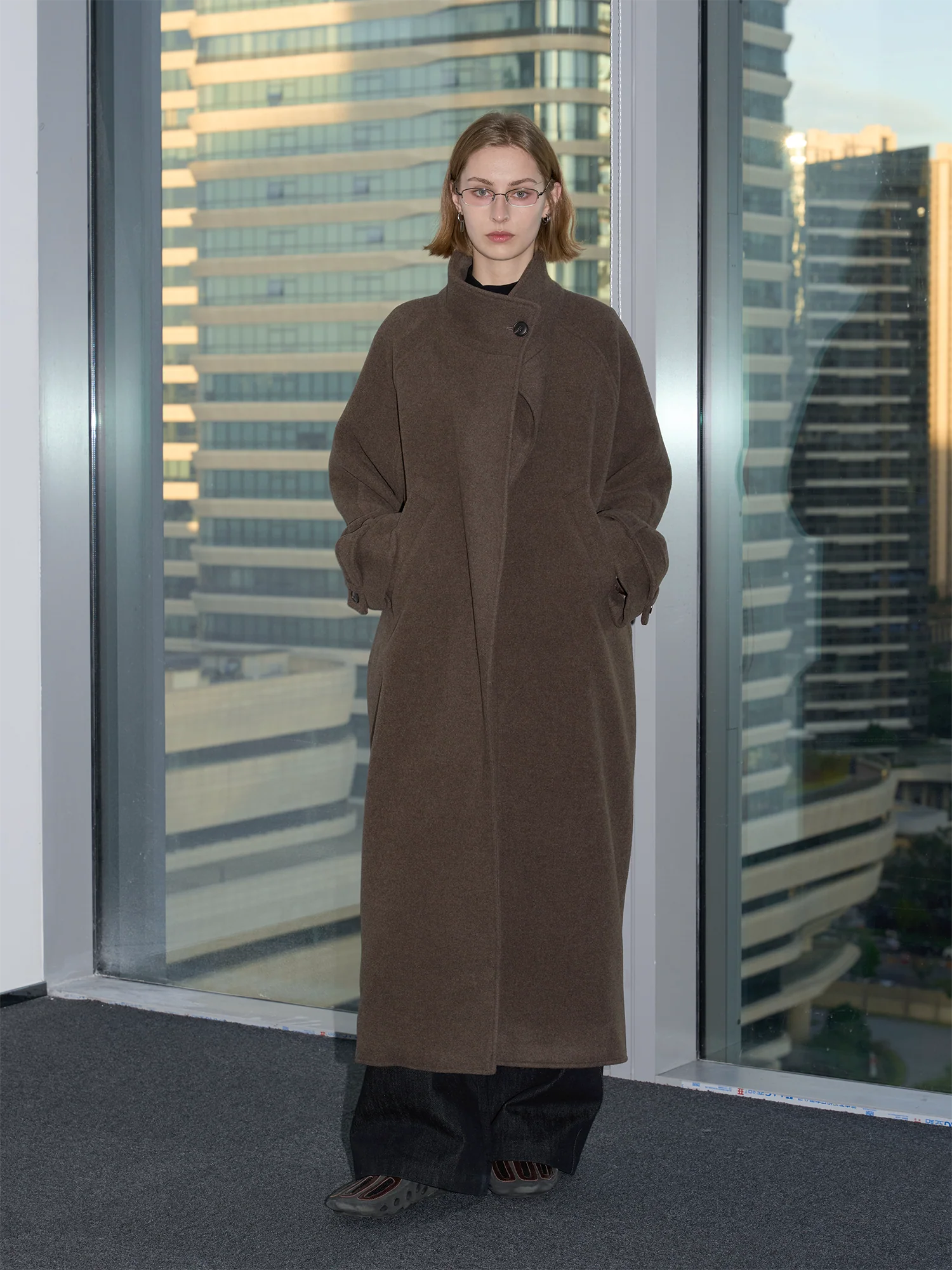 LABELROOM Essential Wool-Blend Funnel Belted Coat
