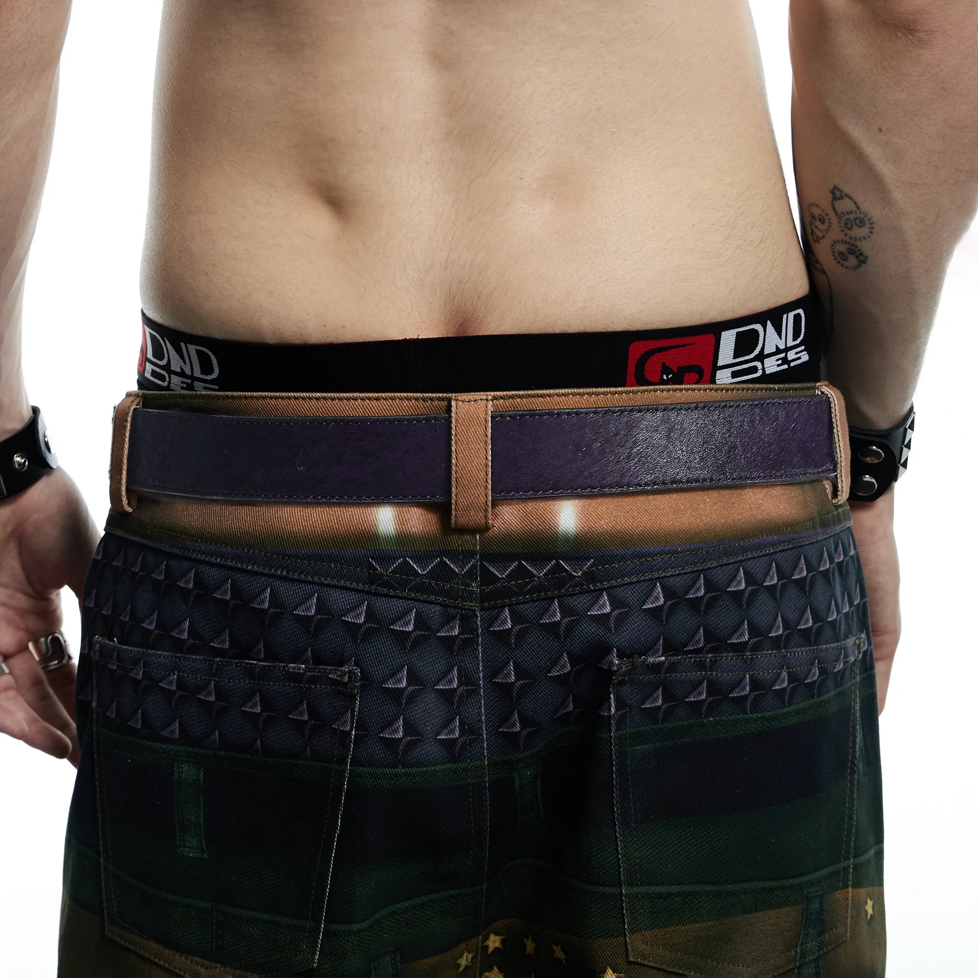 DND4DES Filigree Buckle Cowhide Leather Belt Purple