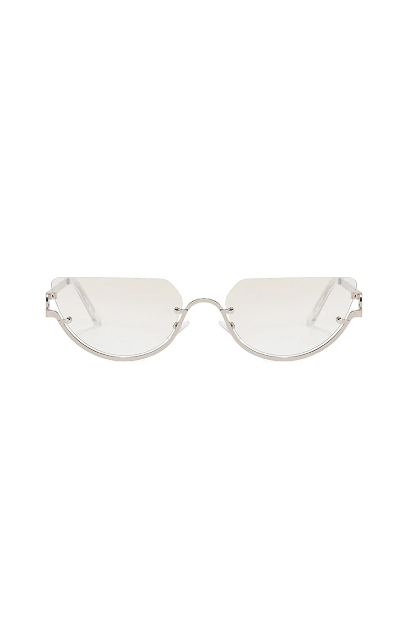 DAMAGE ASIA Semi-Oval Half-Rim Curved Frame Glasses