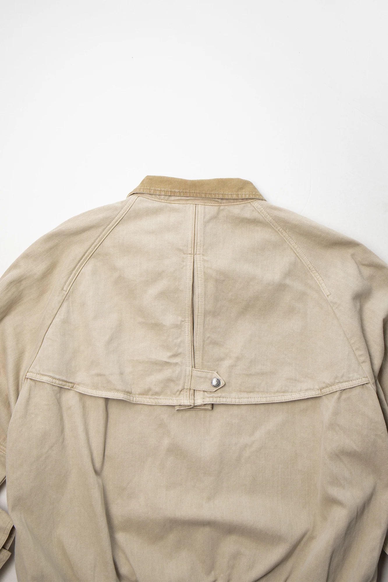 LEONSENSE Utility Raglan Stand-Collar Denim Jacket