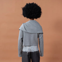 CLP Deconstructed Shawl-Overlay Sweatshirt
