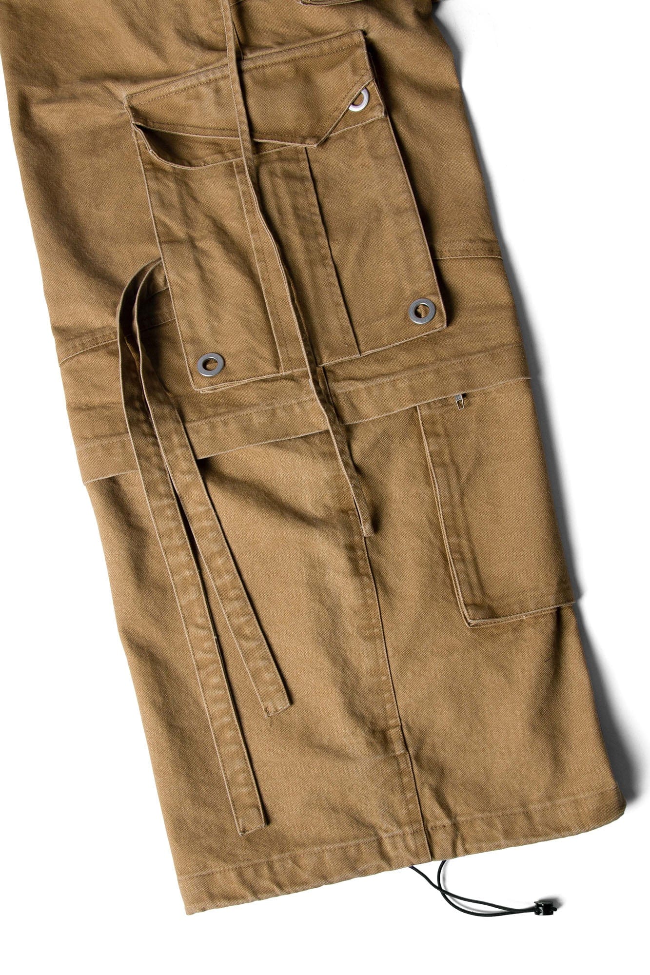 RELABEL Multi-Pocket Detachable Scarf Distressed Cargo Brown