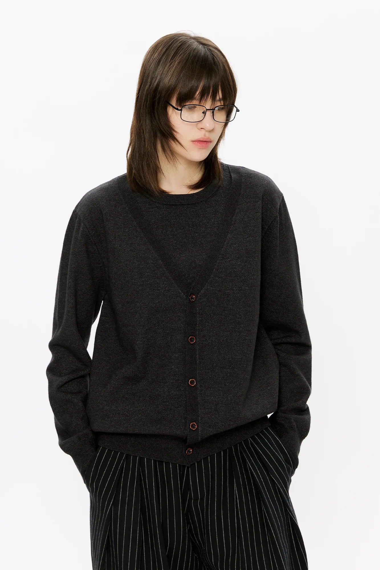KREATE Essential Double-Layer Knit Cardigan