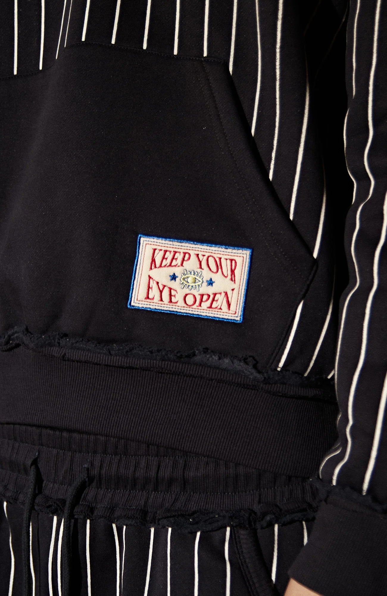 PHANTOMHUNTER Stripe Embroidered Studded Hoodie