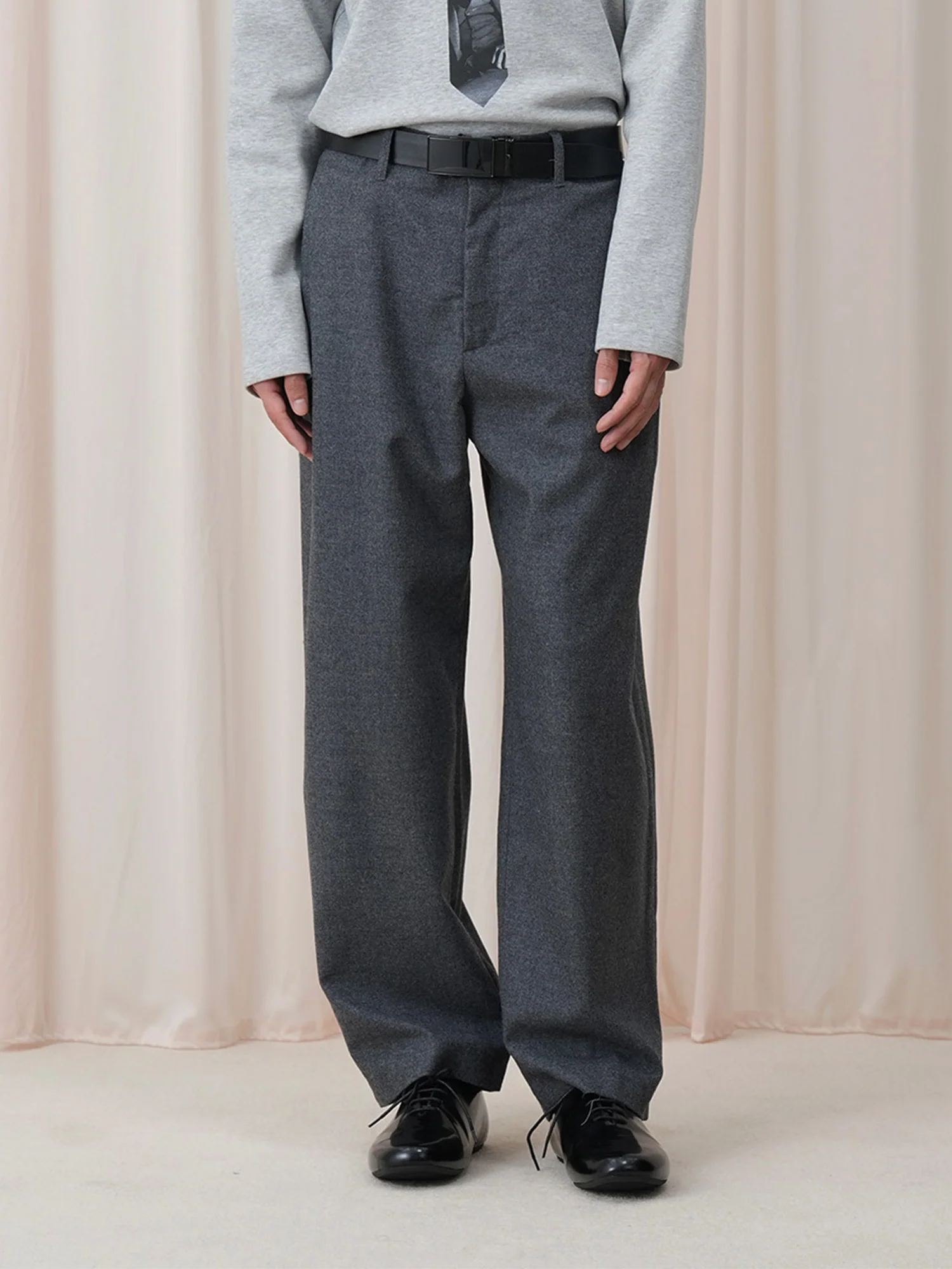 OUYANG WENJUN Essential Wool-Blend Wide-Leg Trousers