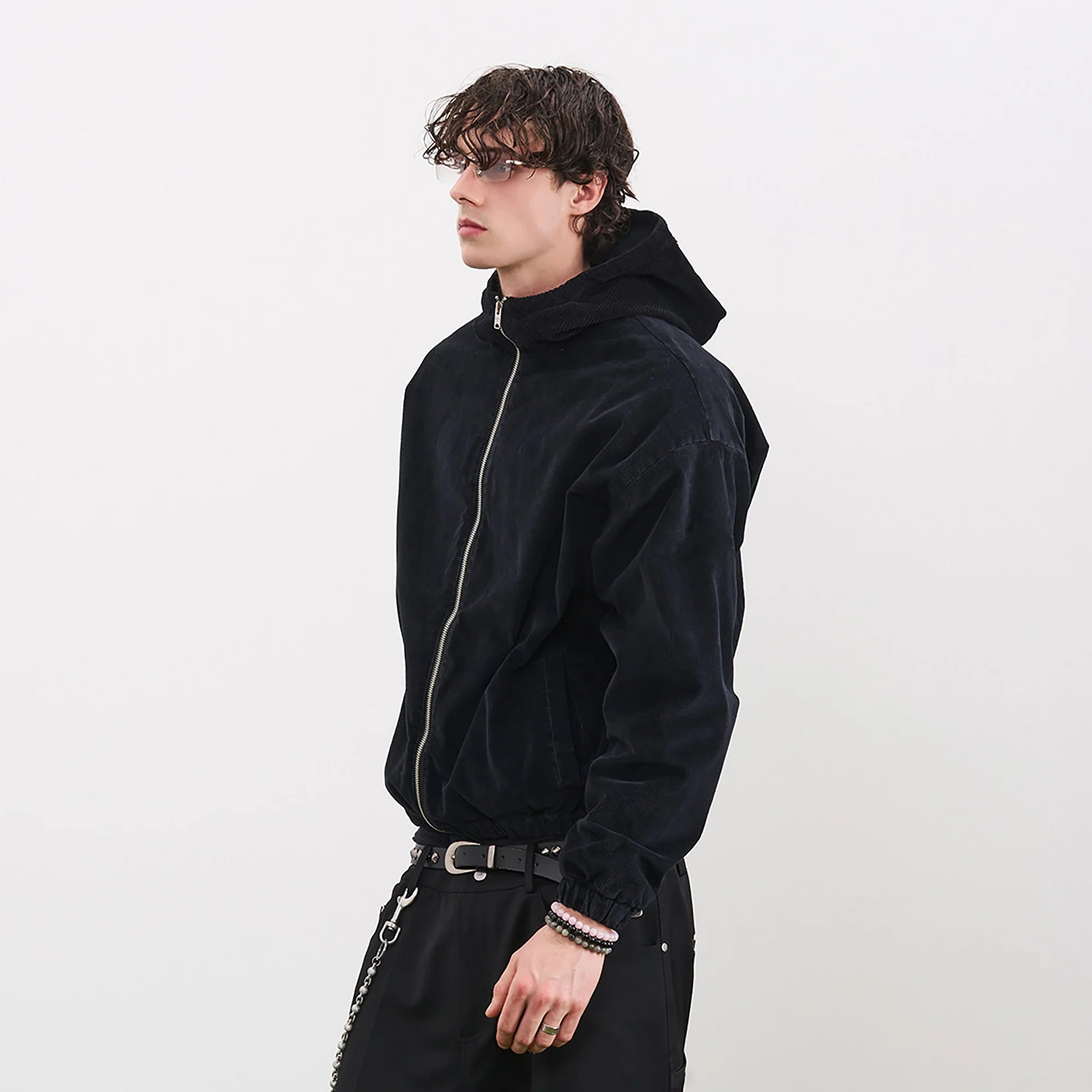 PMW Washed Corduroy Zip-Up Hoodie