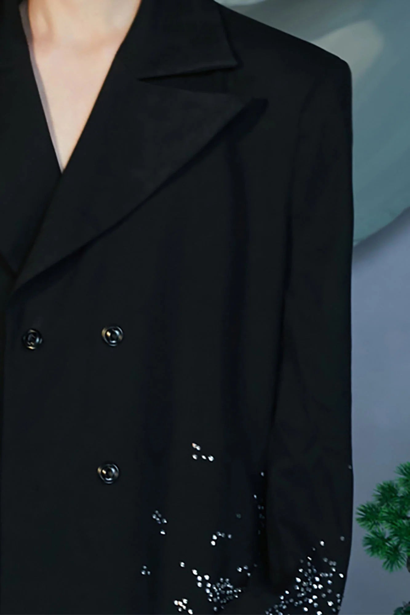 JIECHI Diamond Structured Overcoat