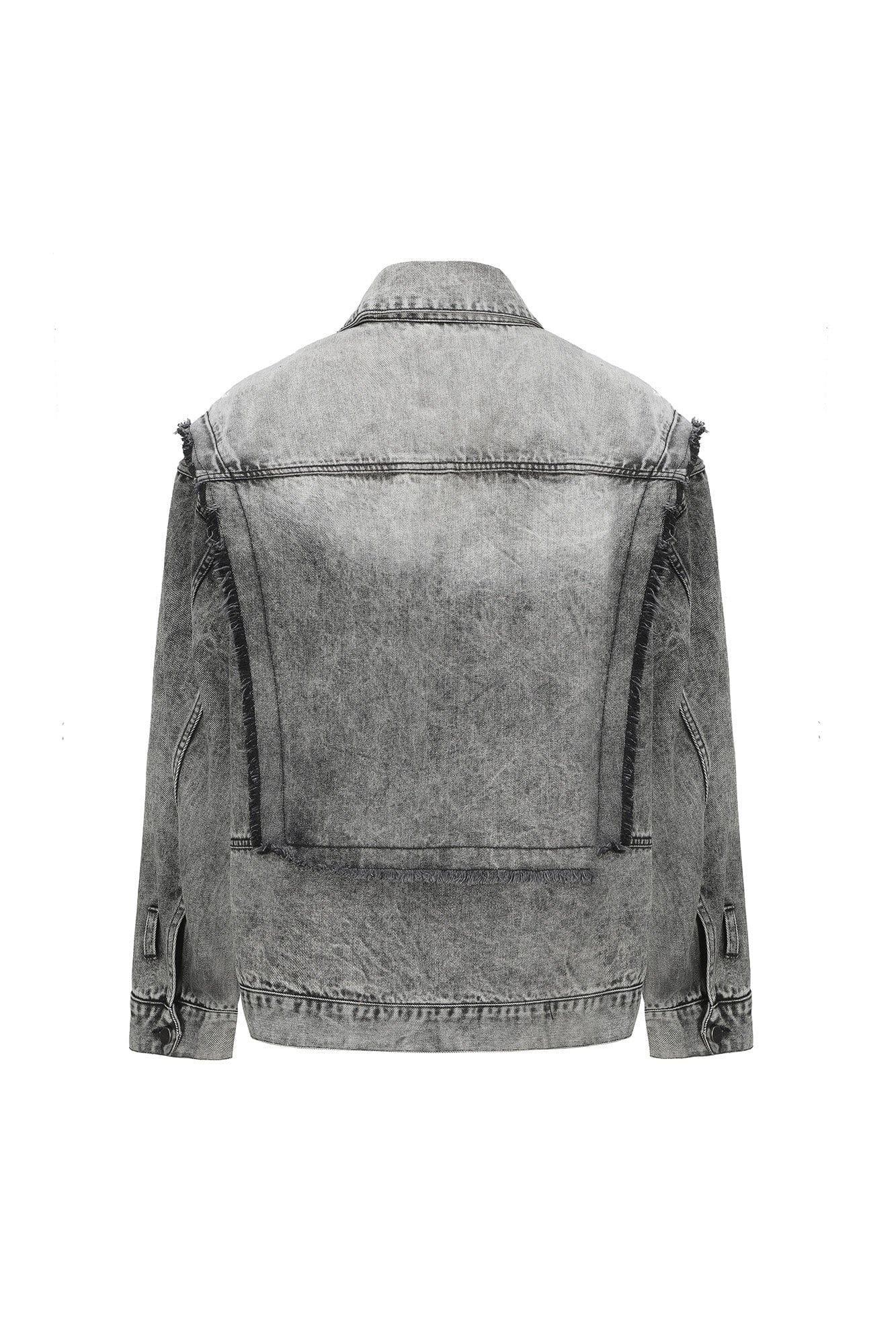 VANN VALRENCE Structural Panel Acid-Washed Oversized Denim Jacket