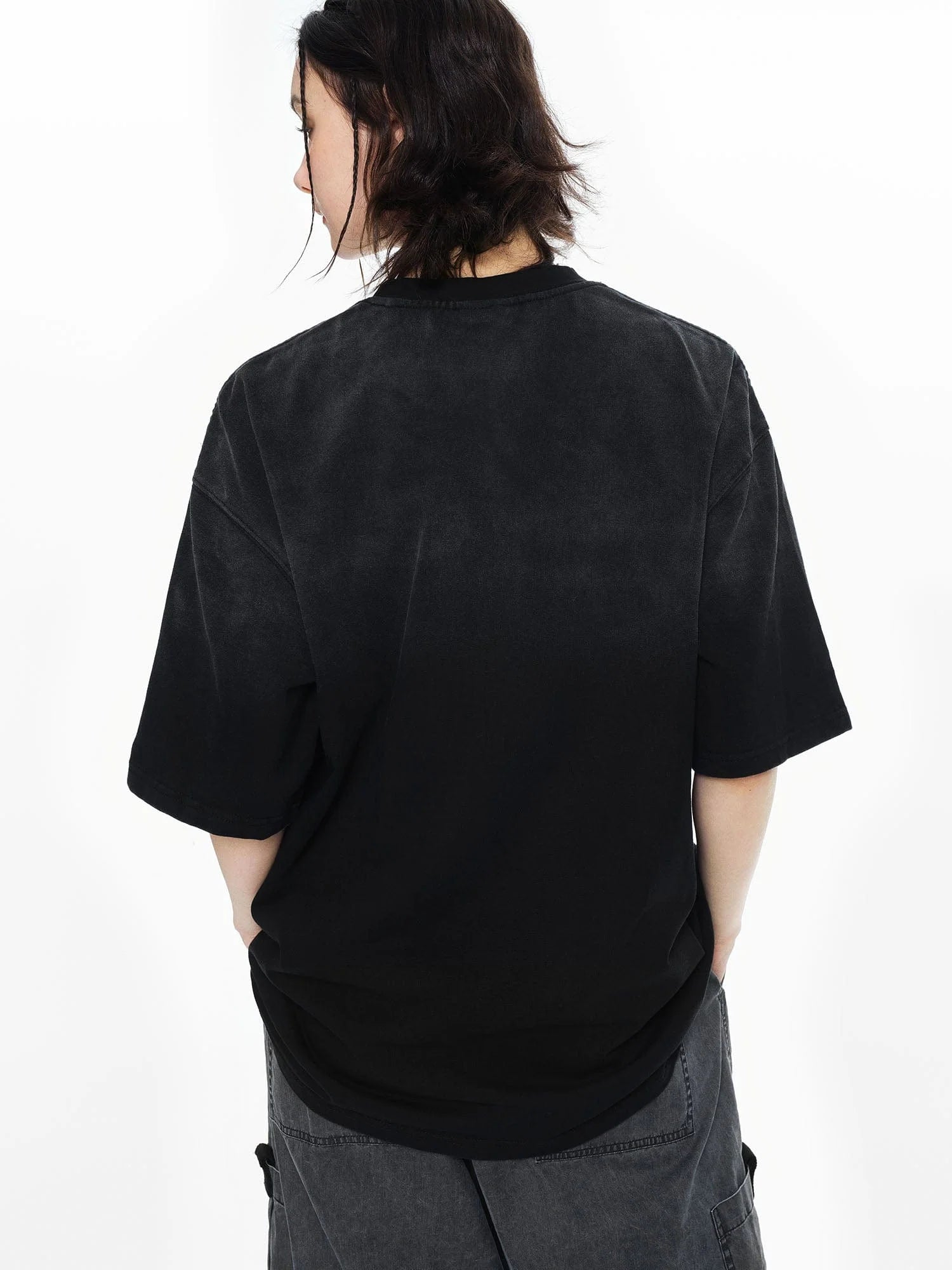 OVERLAPS Gradient Washed Oversized LOGO T-Shirt