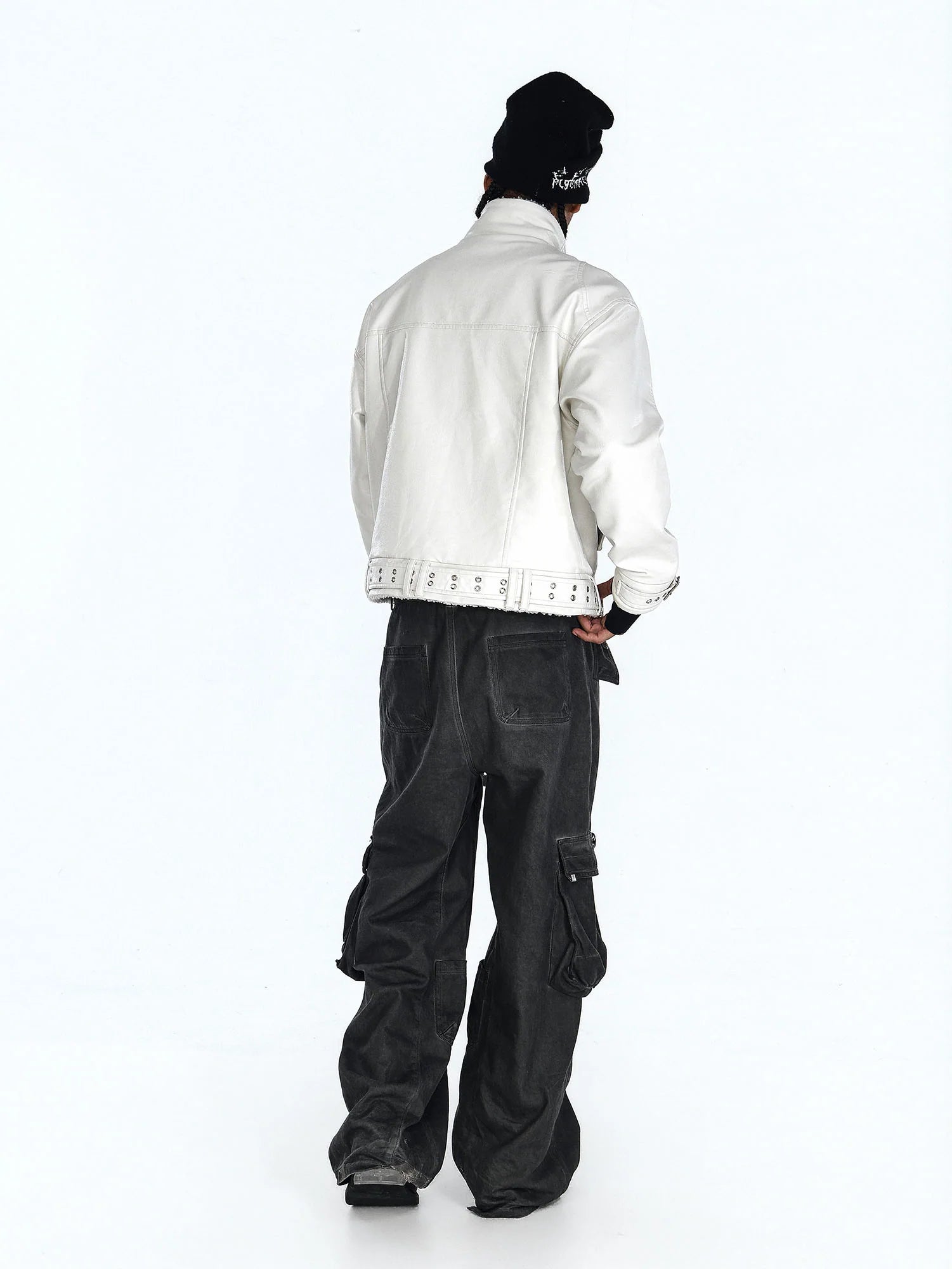 FLYERRER Panel Faux-Fur Lining Biker Jacket