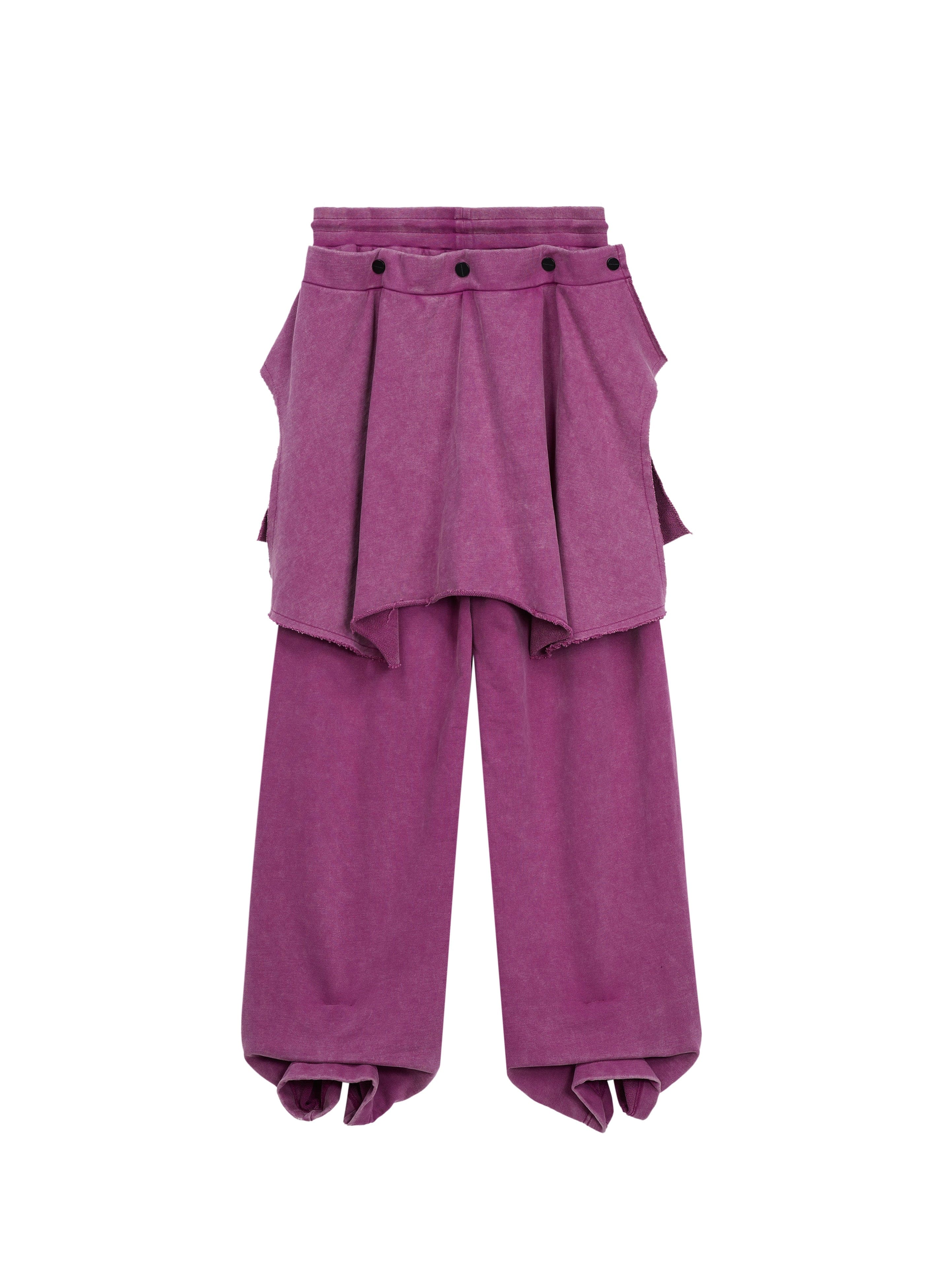 VANN VALRENCE Double-Layered Panel Deconstructed Drawstring Pants