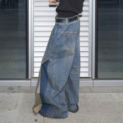 LABELROOM Retro Flap Pocket Panel Wide-Leg Pants