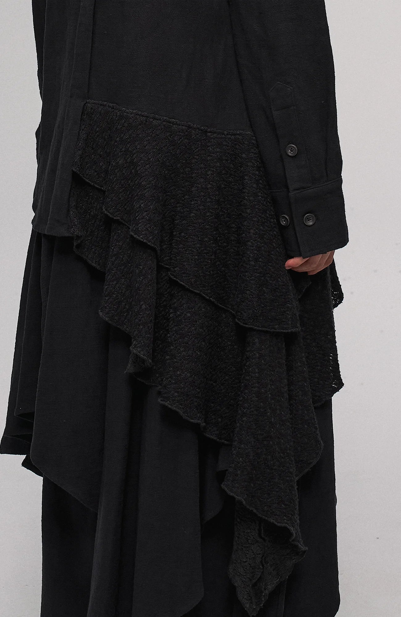 ILNya Nieternite Nifutur Asymmetric Drape Panel Ramie-Blend Shirt