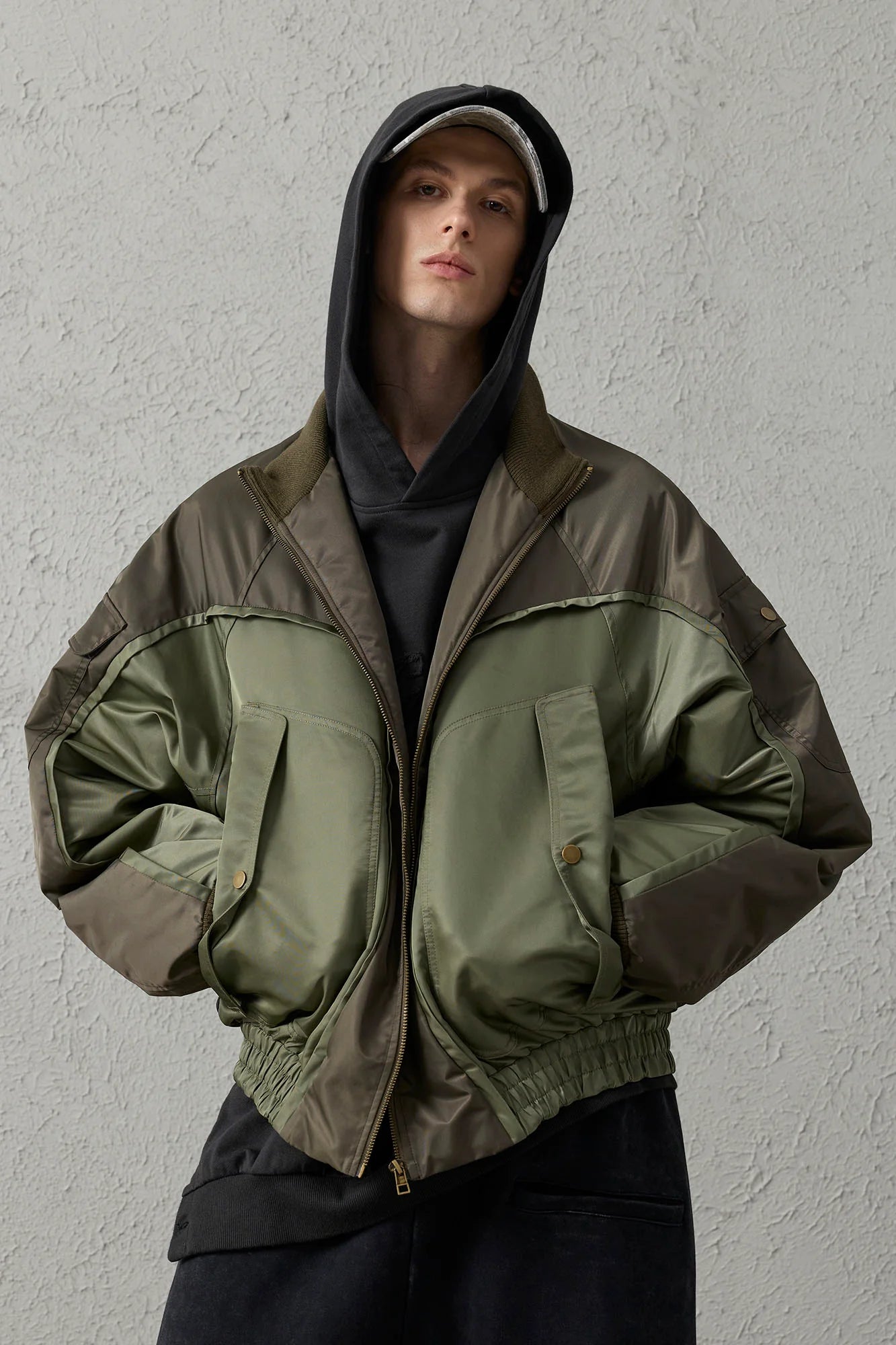 ORGANIC EMOTION Deconstructed MA-1 Down Bomber Jacket