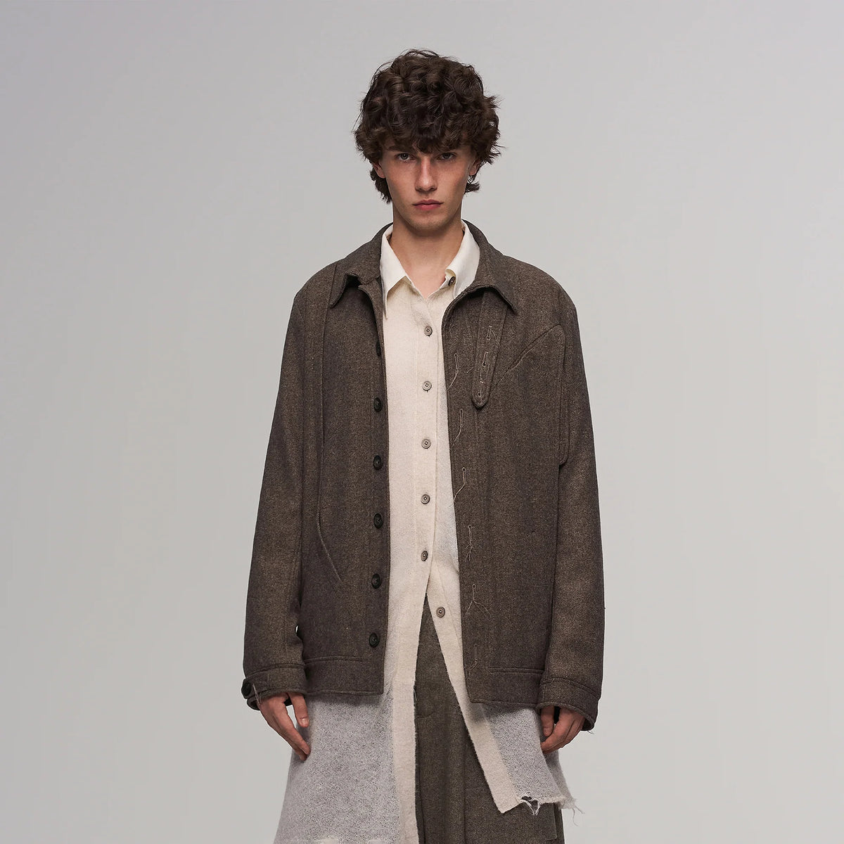 ILNya Nieternite Nifutur Deconstructed Arc Panel Wool Blend Jacket