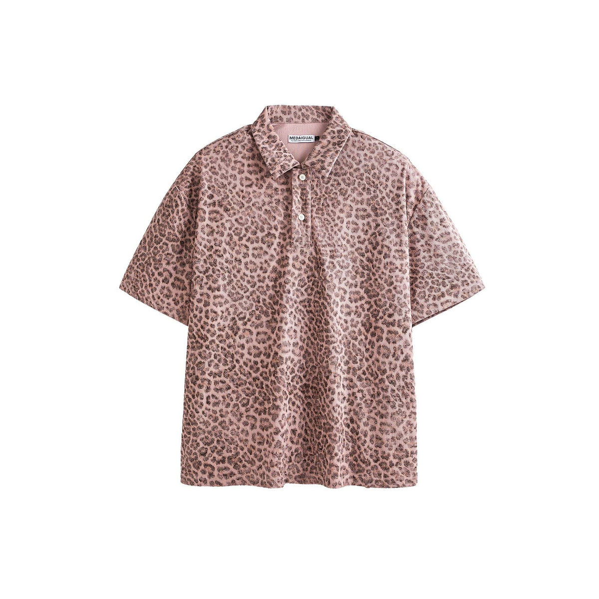 ME DA IGUAL Fuzzy Leopard Polo T-Shirt