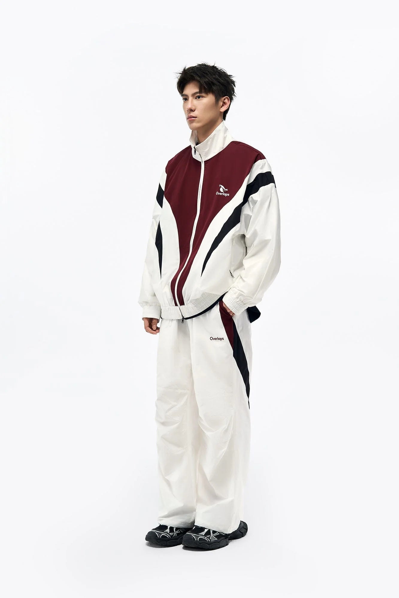 OVERLAPS Retro Contrast Spliced Track Jacket