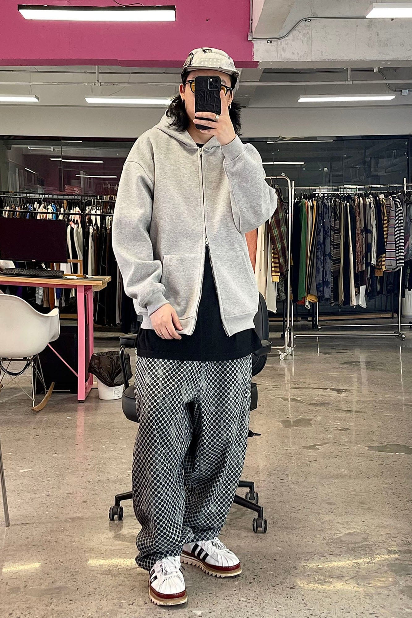 ME DA IGUAL Washed Dot Full-Print Harem Pants