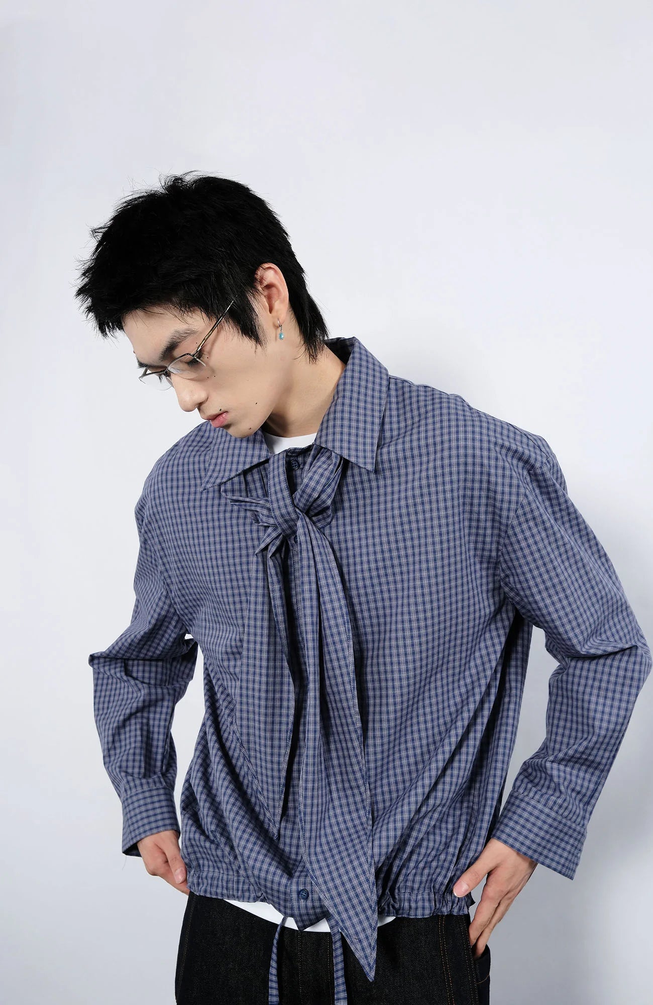 7440 37 1 Plaid Neck Tie Shirt
