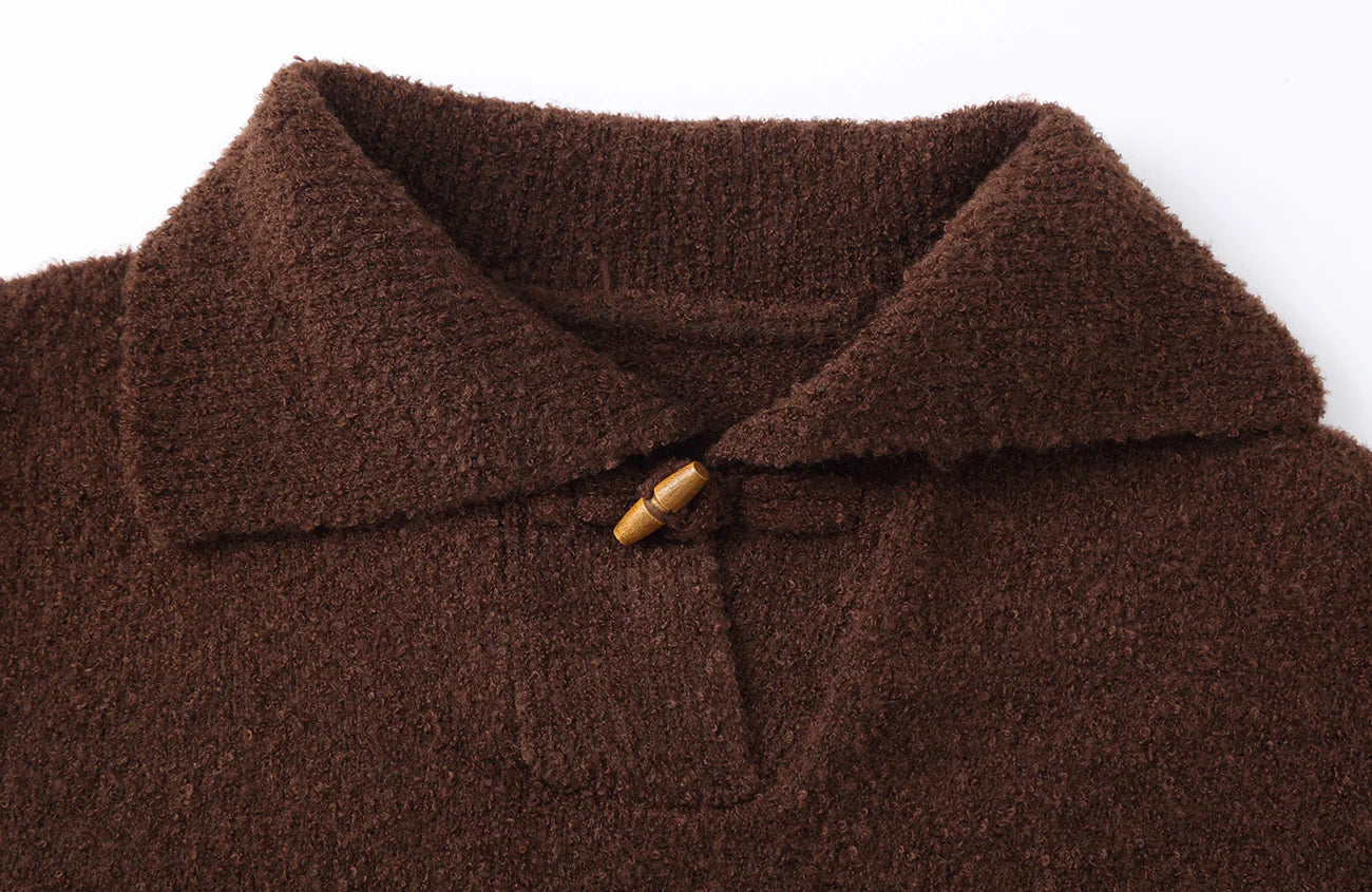 CLP Wool -Blend Toggle-Neck Knit Pullover