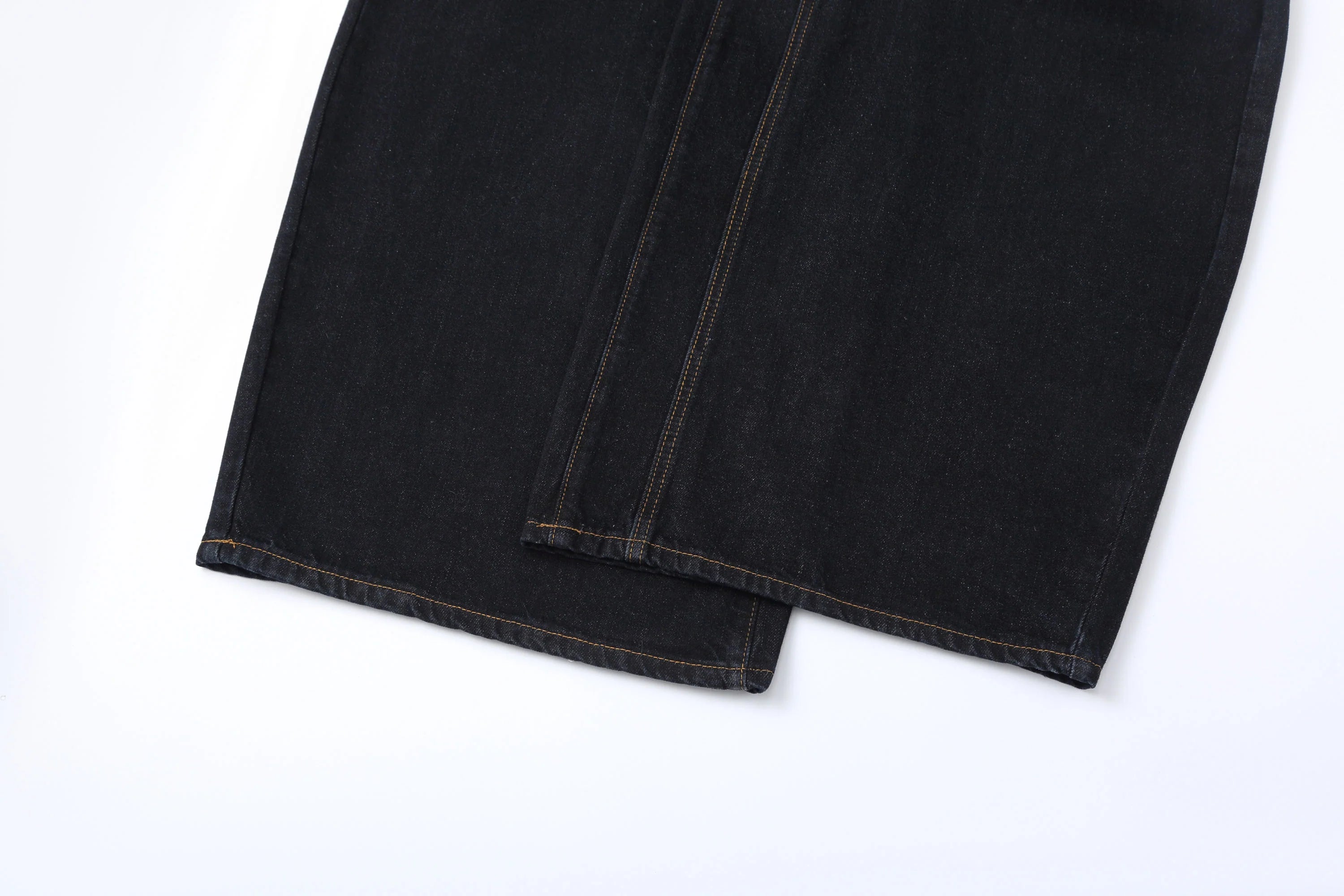 CLP Contrast-Waist Botton-Fly Oversized Raw Jeans