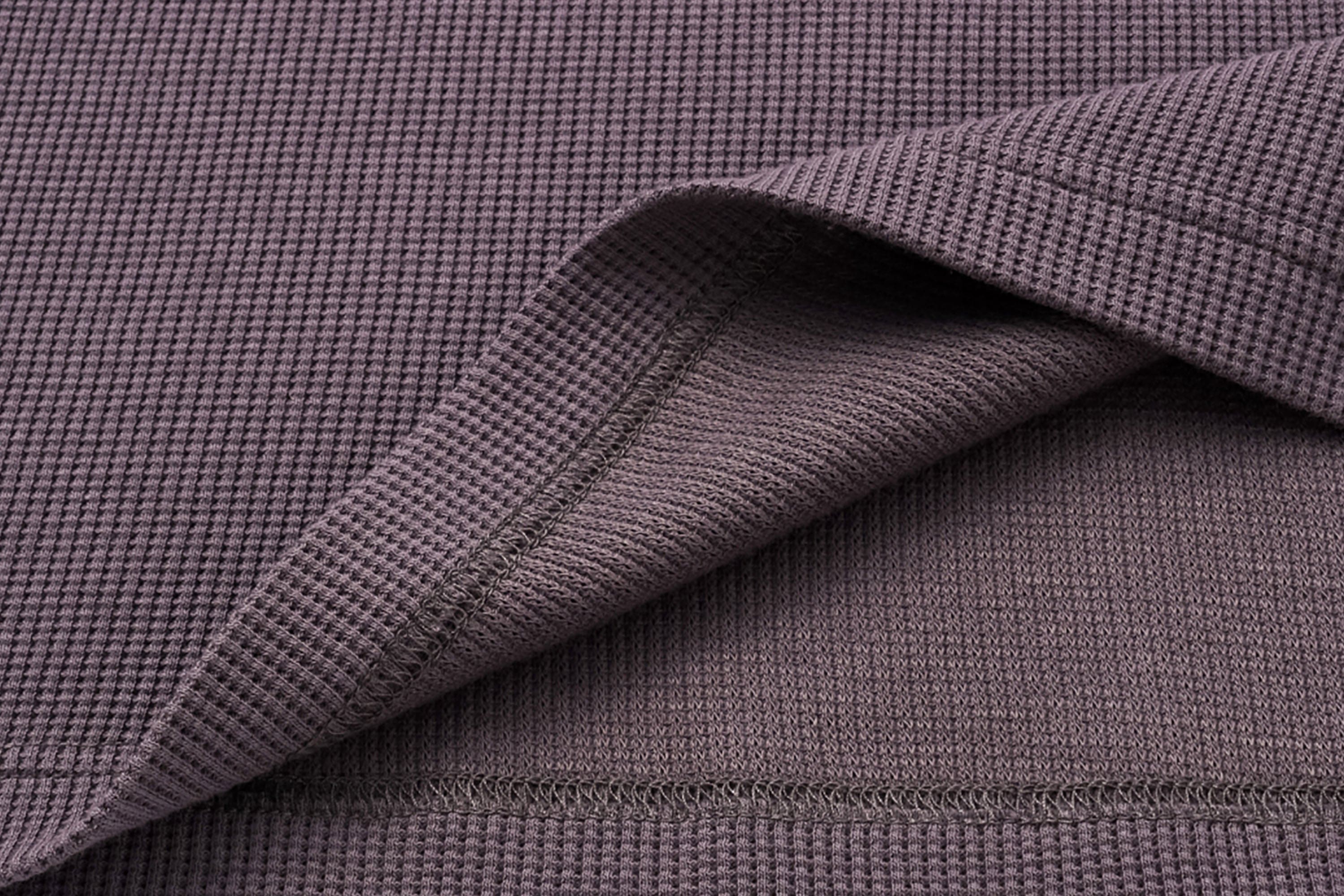 ALVNG AR ANTS Contrast Collar Waffle Knit Polo Shirt