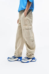 OVERLAPS Multi-Pocket Utility Curved Cargo Pants