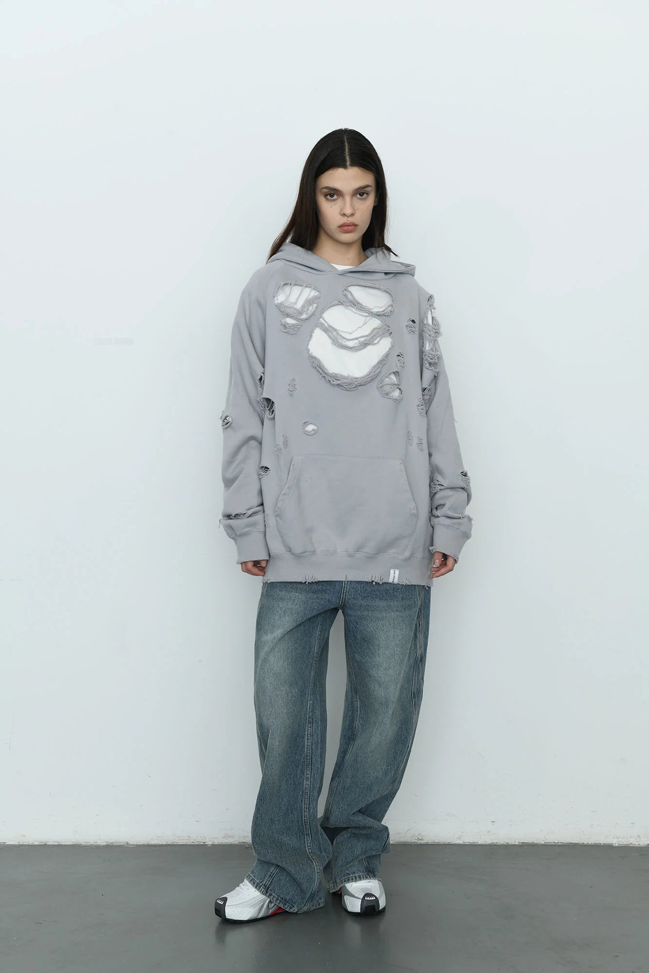 EGOFETCH Ripped Oversized Hoodie