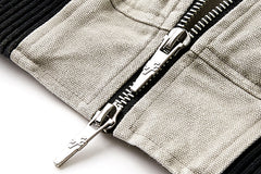 FORFEARTHAT Faded Wash Utility Bomber Jacket