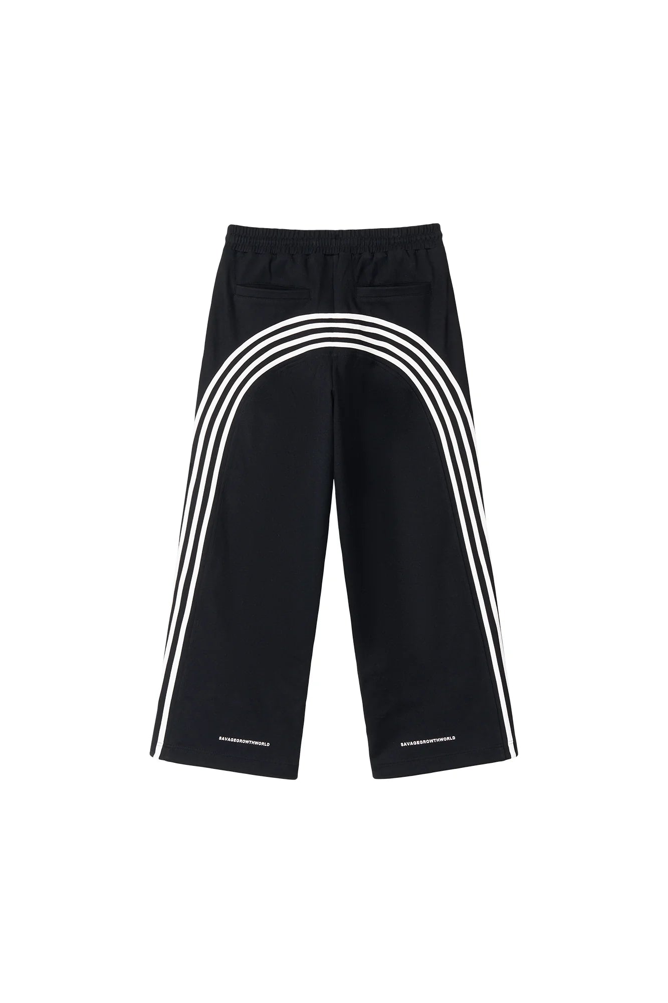 SAVAGEGROWTHWORLD Back-Arc Striped Graphic Track Pants