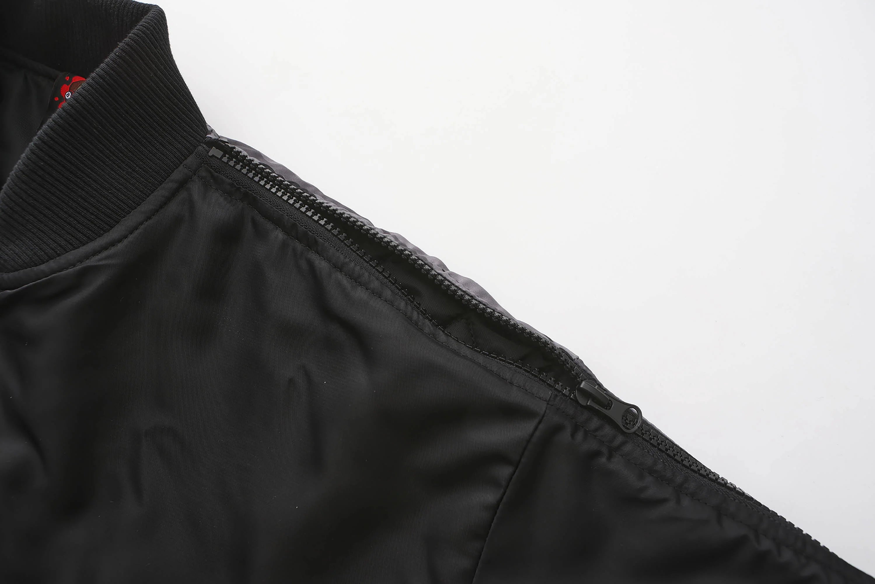 BLACK8MOB Retro Distressed Camo Panel Bomber Jacket