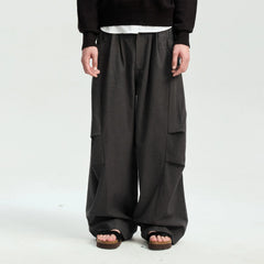 LEONSENSE Modern Curved Paneled Tencel-Cotton Pants
