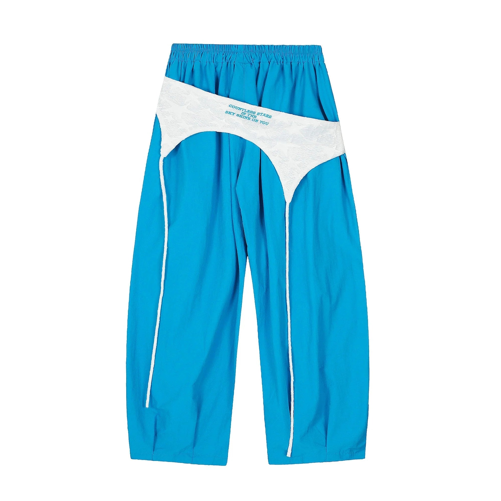 CLP Layered Crinkled Waist-Panel Parachute Pants