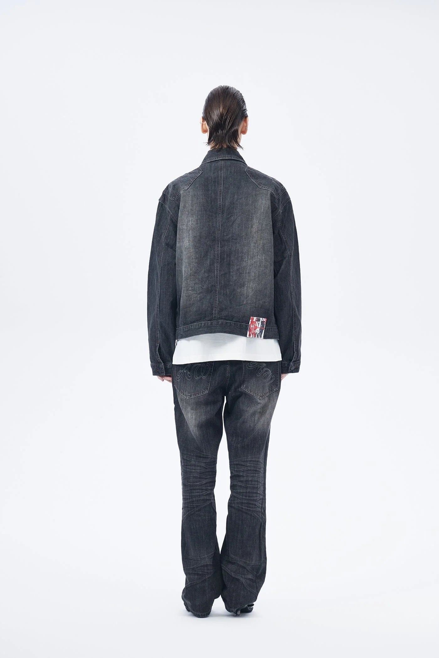 ARTIFICIAL WORLD Deconstructed Faded Denim Jacket