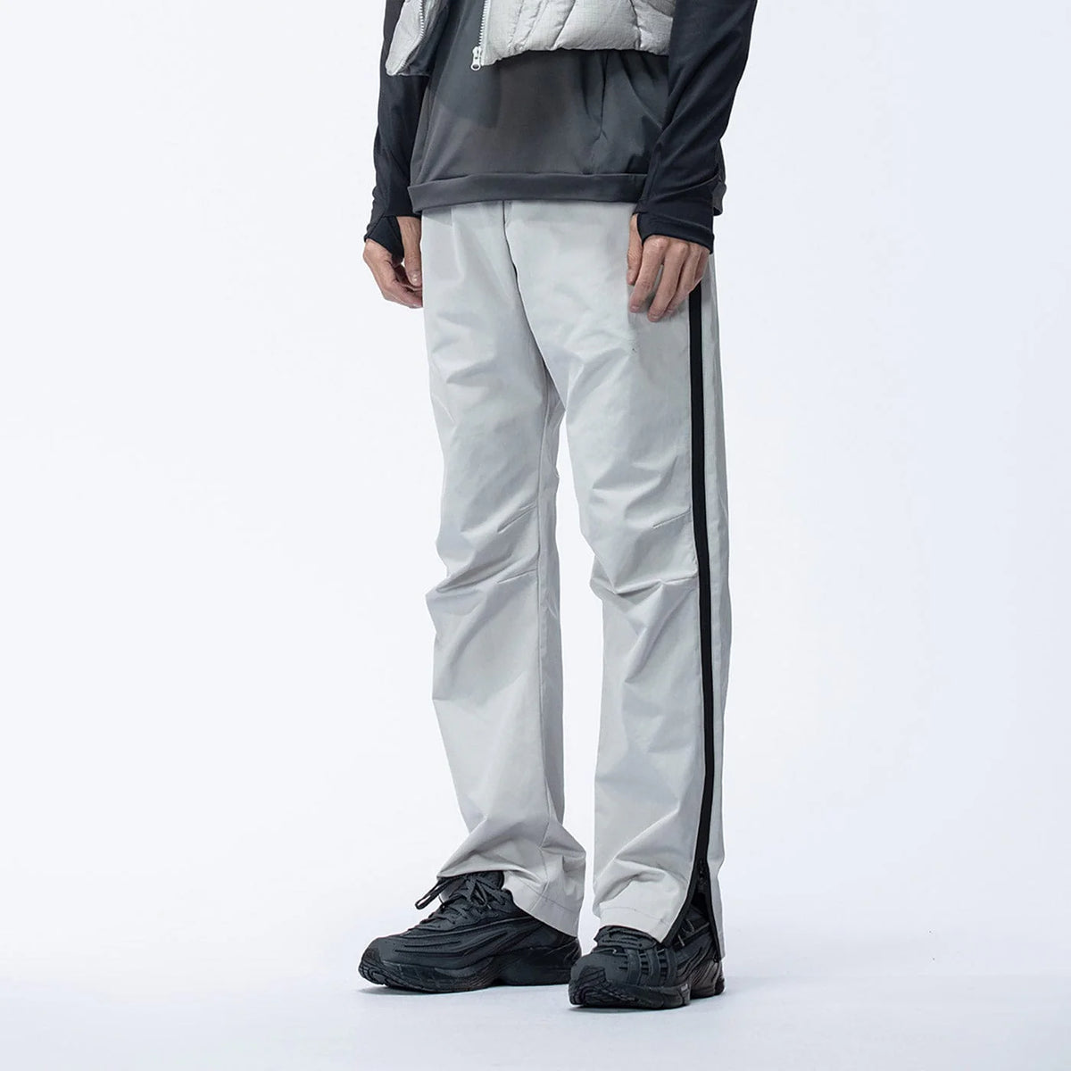 ENSHADOWER Side Zippers Crinkled Water-Proof Pants