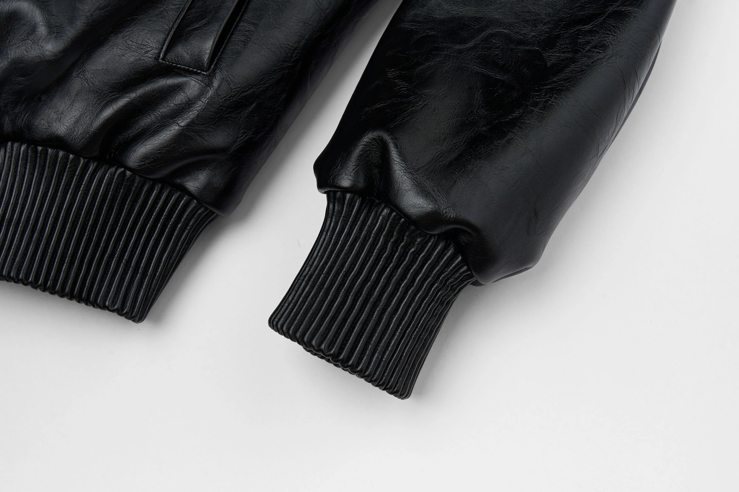 SAVAGEGROWTHWORLD No.05 Patch Faux Leather Studded Moto Jacket