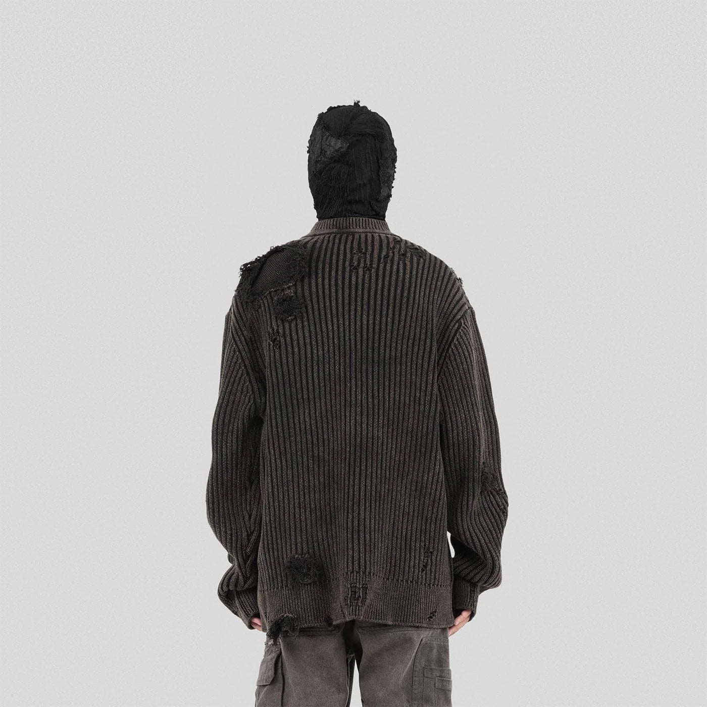 UNDERWATER Wasteland Ripped Sweater Charcoal