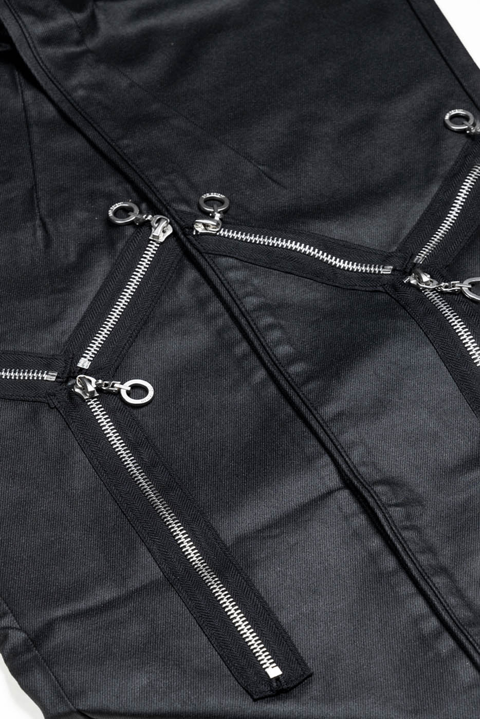 INSIDE OUT Multi-Zipper Rivet Pants
