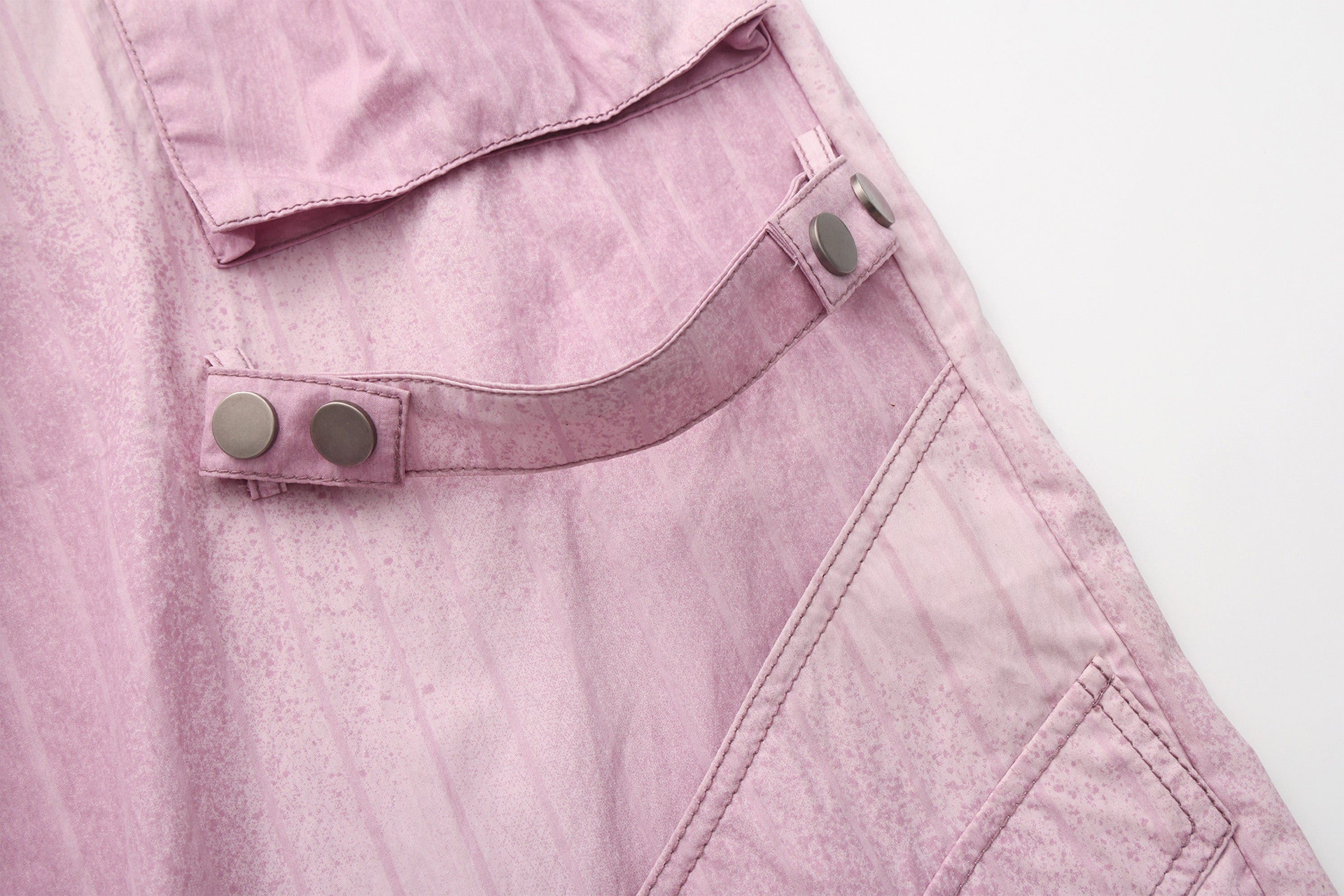 VANN VALRENCE Strap-Wrapped Striped Multi-Pocket Cargo Pants