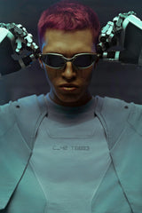 XIPHEVIL Deep Zone Deconstructed Armor Rivet T-Shirt Light Grey